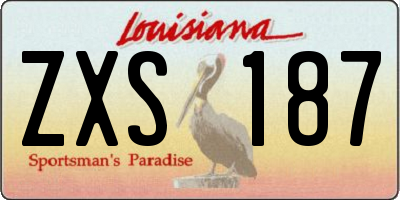 LA license plate ZXS187