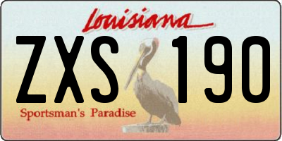 LA license plate ZXS190