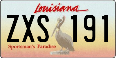LA license plate ZXS191