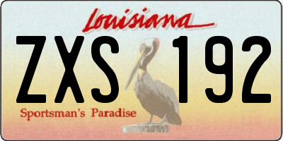 LA license plate ZXS192