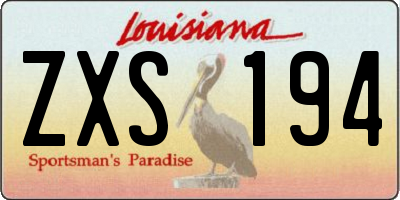 LA license plate ZXS194