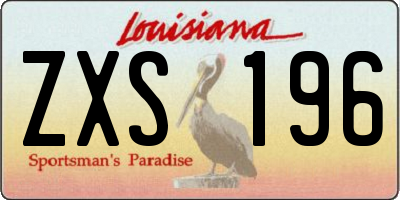 LA license plate ZXS196