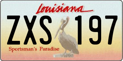 LA license plate ZXS197