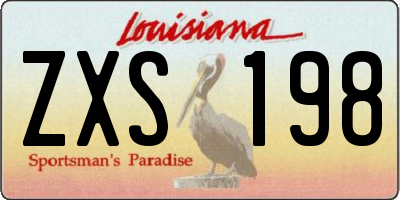 LA license plate ZXS198