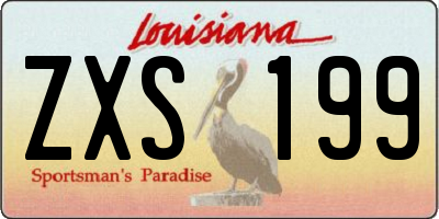 LA license plate ZXS199