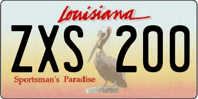 LA license plate ZXS200