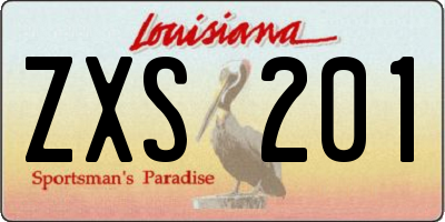 LA license plate ZXS201