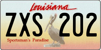 LA license plate ZXS202