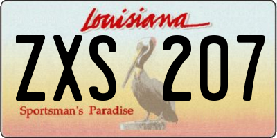 LA license plate ZXS207