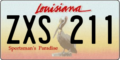 LA license plate ZXS211