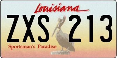 LA license plate ZXS213