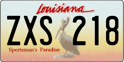 LA license plate ZXS218