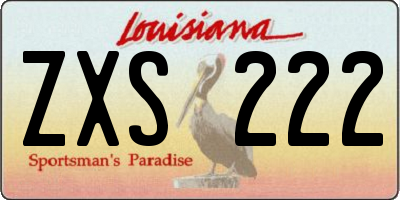 LA license plate ZXS222