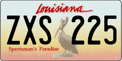 LA license plate ZXS225
