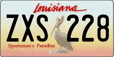 LA license plate ZXS228