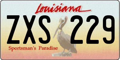 LA license plate ZXS229