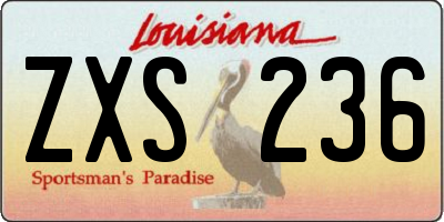LA license plate ZXS236