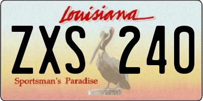 LA license plate ZXS240