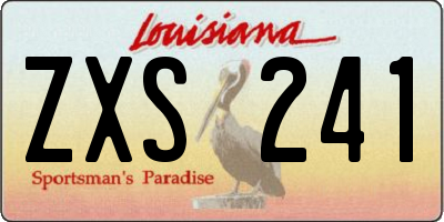 LA license plate ZXS241