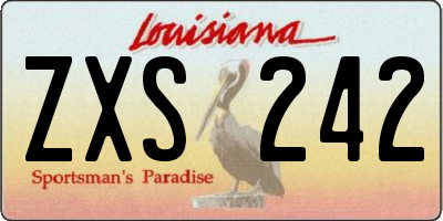 LA license plate ZXS242