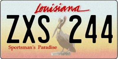 LA license plate ZXS244