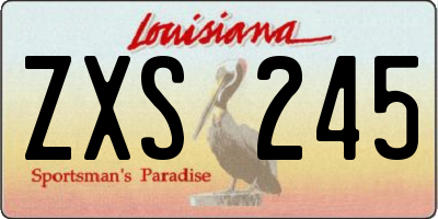 LA license plate ZXS245