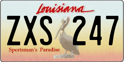 LA license plate ZXS247