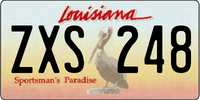 LA license plate ZXS248