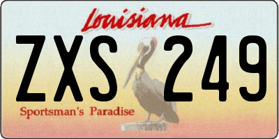 LA license plate ZXS249