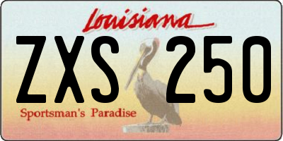 LA license plate ZXS250