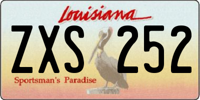 LA license plate ZXS252