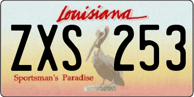 LA license plate ZXS253