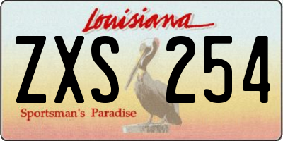 LA license plate ZXS254