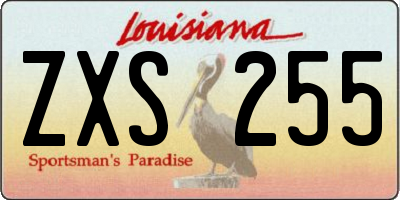 LA license plate ZXS255