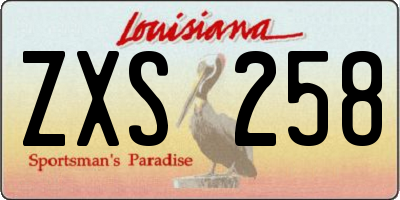 LA license plate ZXS258