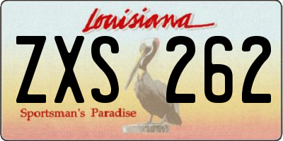 LA license plate ZXS262