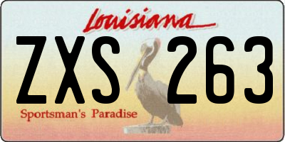 LA license plate ZXS263