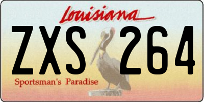 LA license plate ZXS264