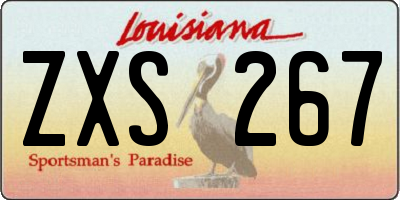 LA license plate ZXS267