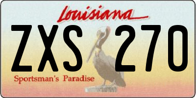 LA license plate ZXS270