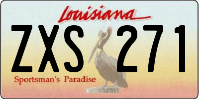 LA license plate ZXS271