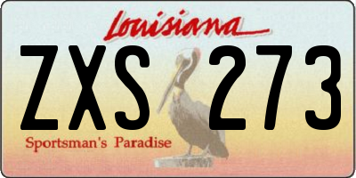 LA license plate ZXS273