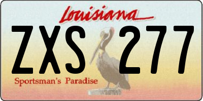 LA license plate ZXS277