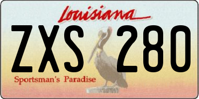 LA license plate ZXS280