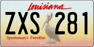 LA license plate ZXS281
