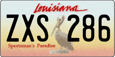 LA license plate ZXS286