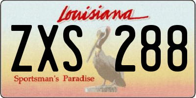 LA license plate ZXS288