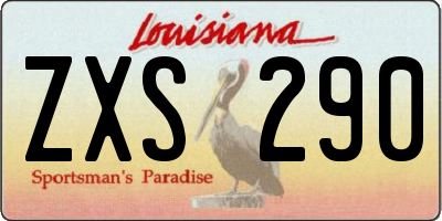 LA license plate ZXS290