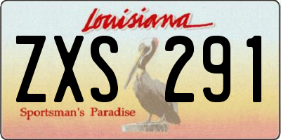 LA license plate ZXS291