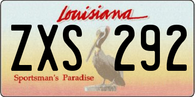 LA license plate ZXS292